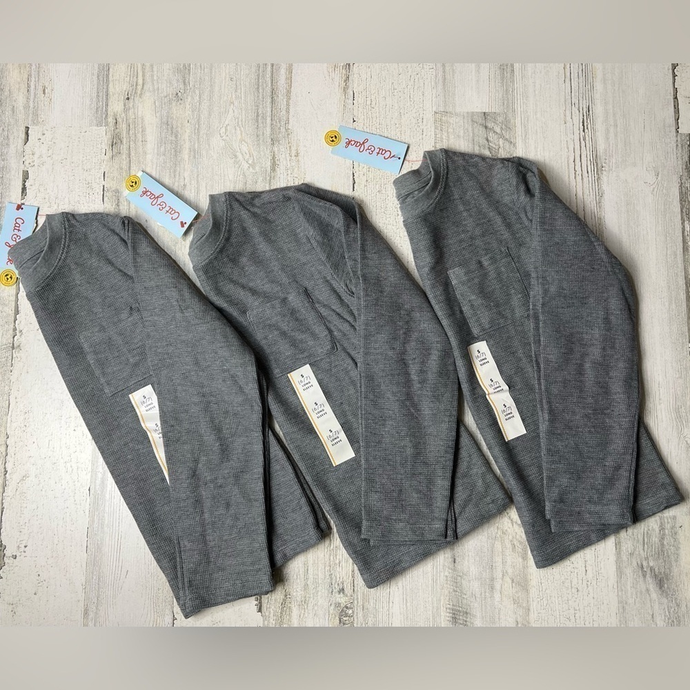 3 NWT Cat & Jack Boys long sleeve Shirts Sz S (6/7)